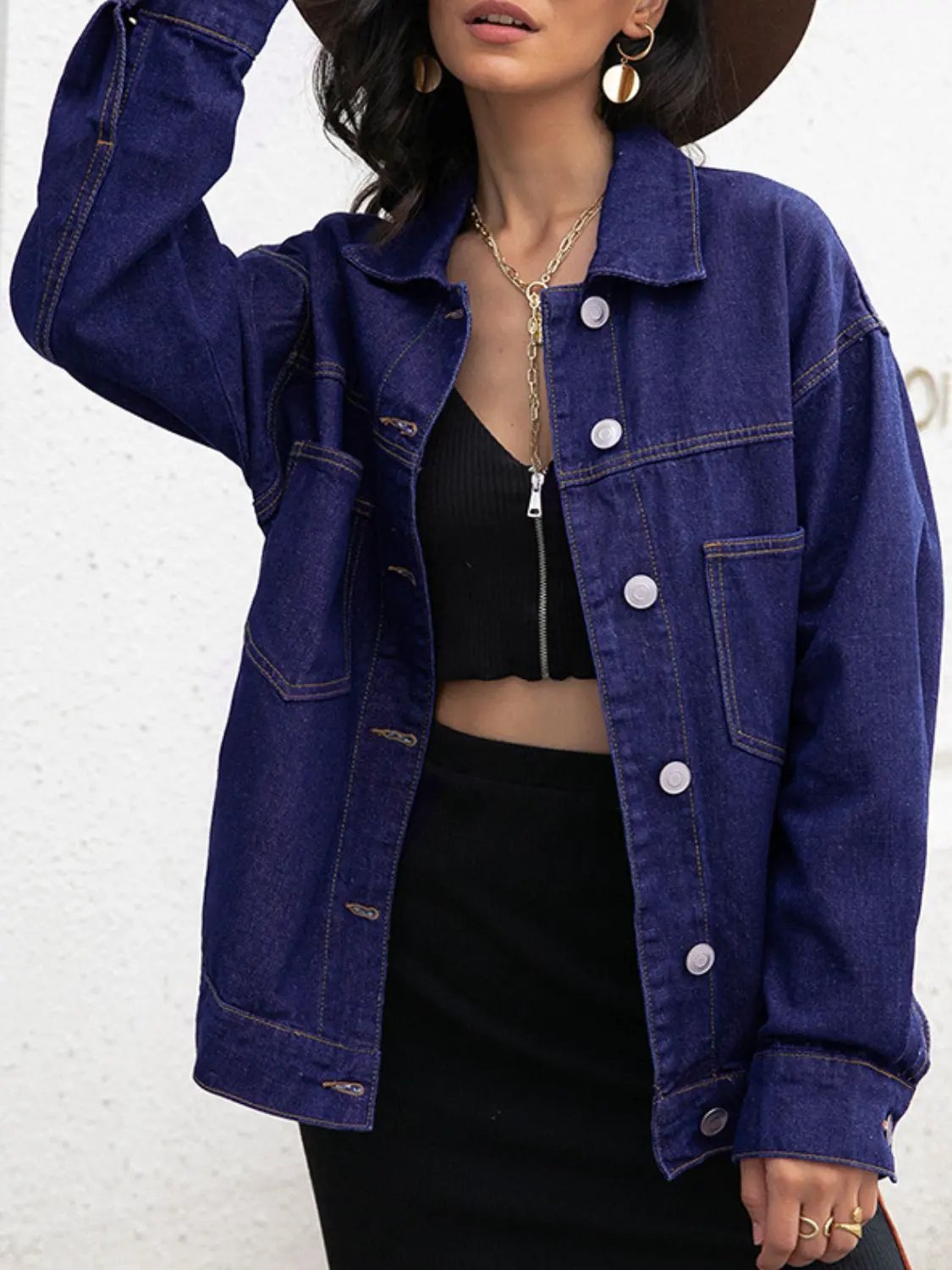 Buttoned Denim Jacket by Partner Label