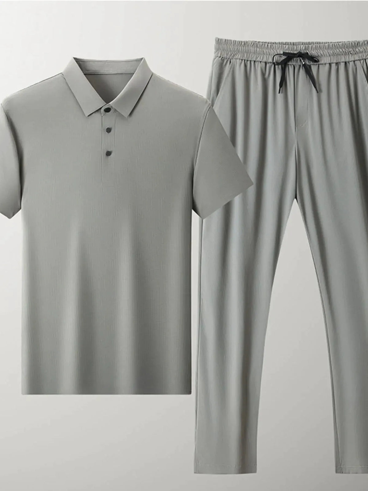 Men's Full Size Button Detail Short Sleeve Polo Plus Size by Trendsi