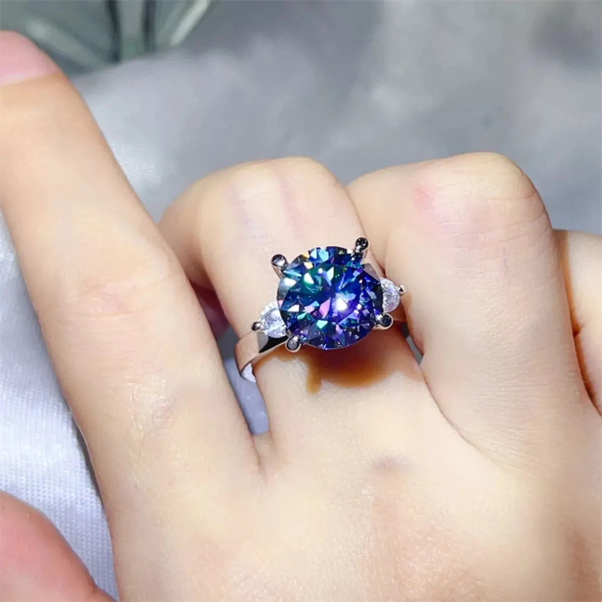 5 Carat Moissanite 925 Sterling Silver Ring by Partner Label
