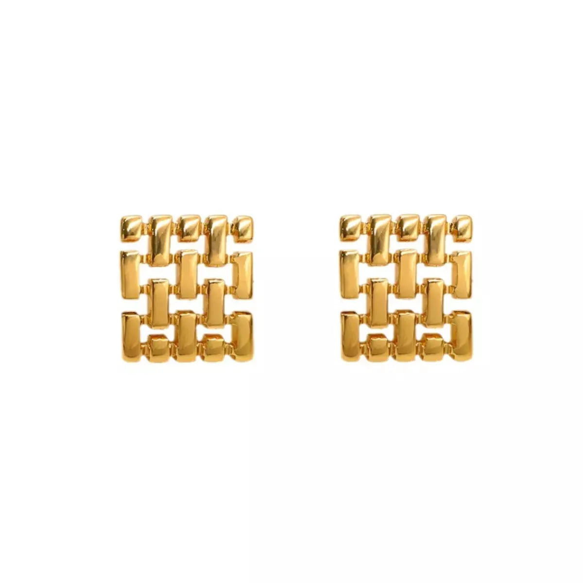 18K Gold-Plated Geometric Stud Earrings by Partner Label