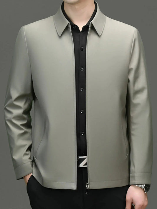 Men's Plus Size Zip Up Long Sleeve Jacket by Partner Label