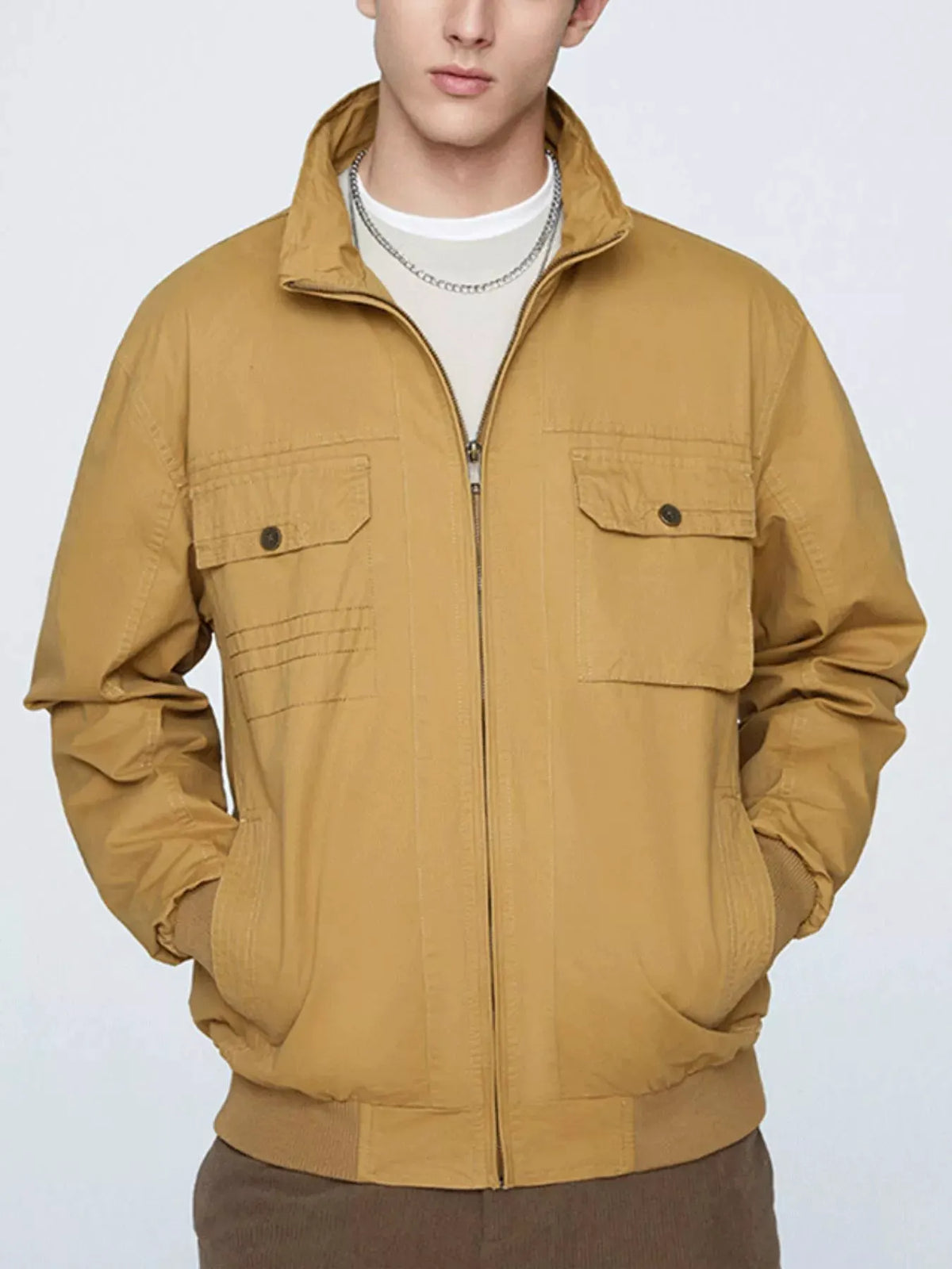 Men's Plus Size Casual Lightweight Zip-Up Jacket by Partner Label