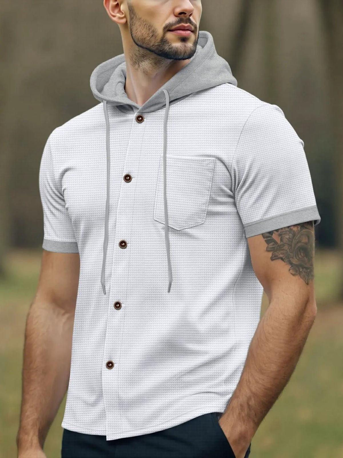 Men's Full Size Casual Hooded Top & Shorts Set Plus Size by Trendsi