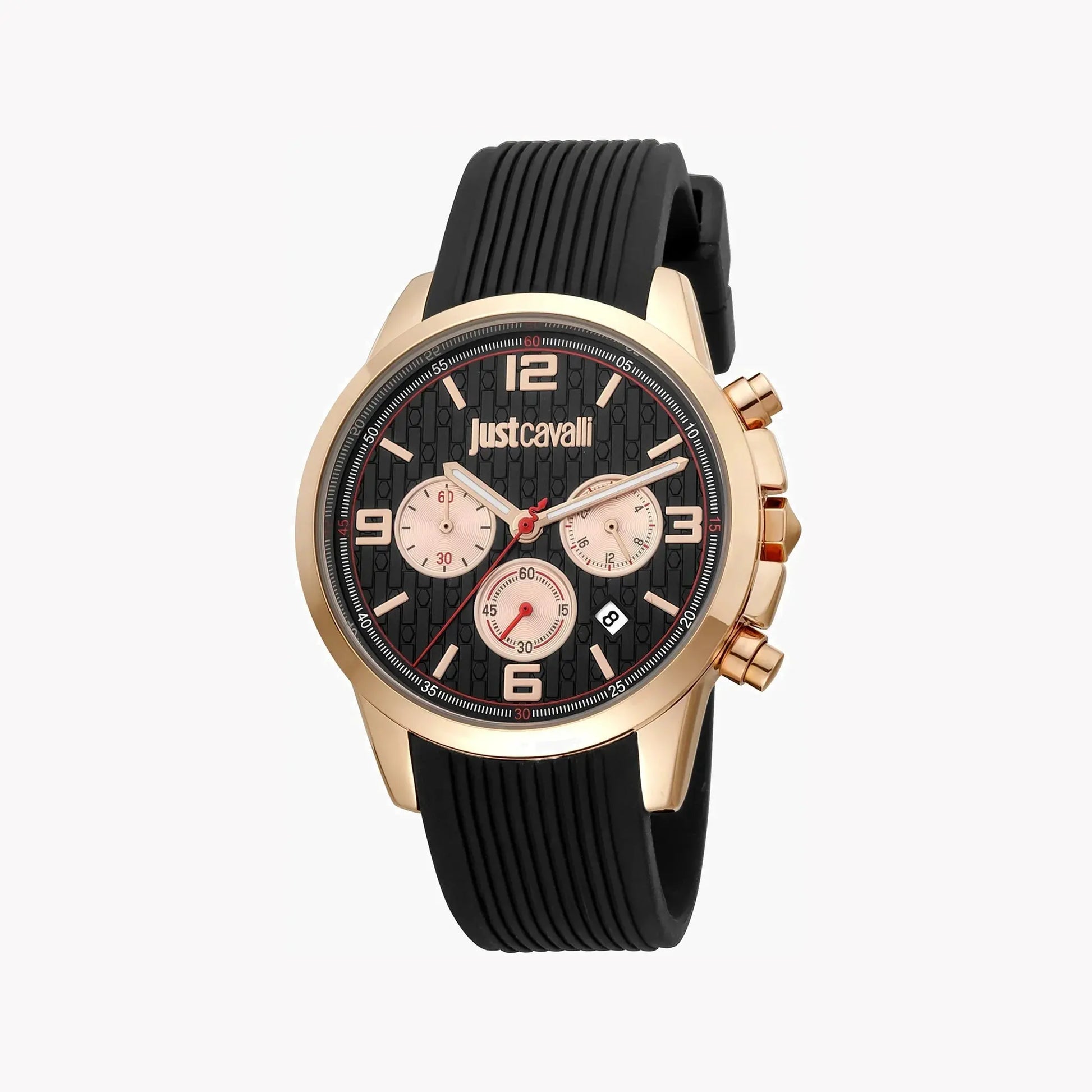 Just Cavalli Men's Black Silicone Watch, Rose Gold Case | Jc1g175p0025 by JUST CAVALLI