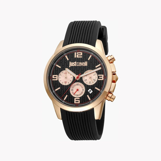 Just Cavalli Men's Black Silicone Watch, Rose Gold Case | Jc1g175p0025 by JUST CAVALLI