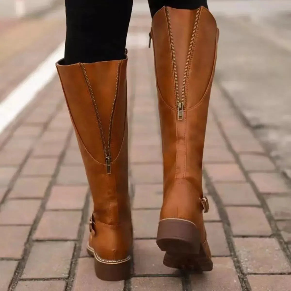 Round Toe Block Heels Boots by Partner Label