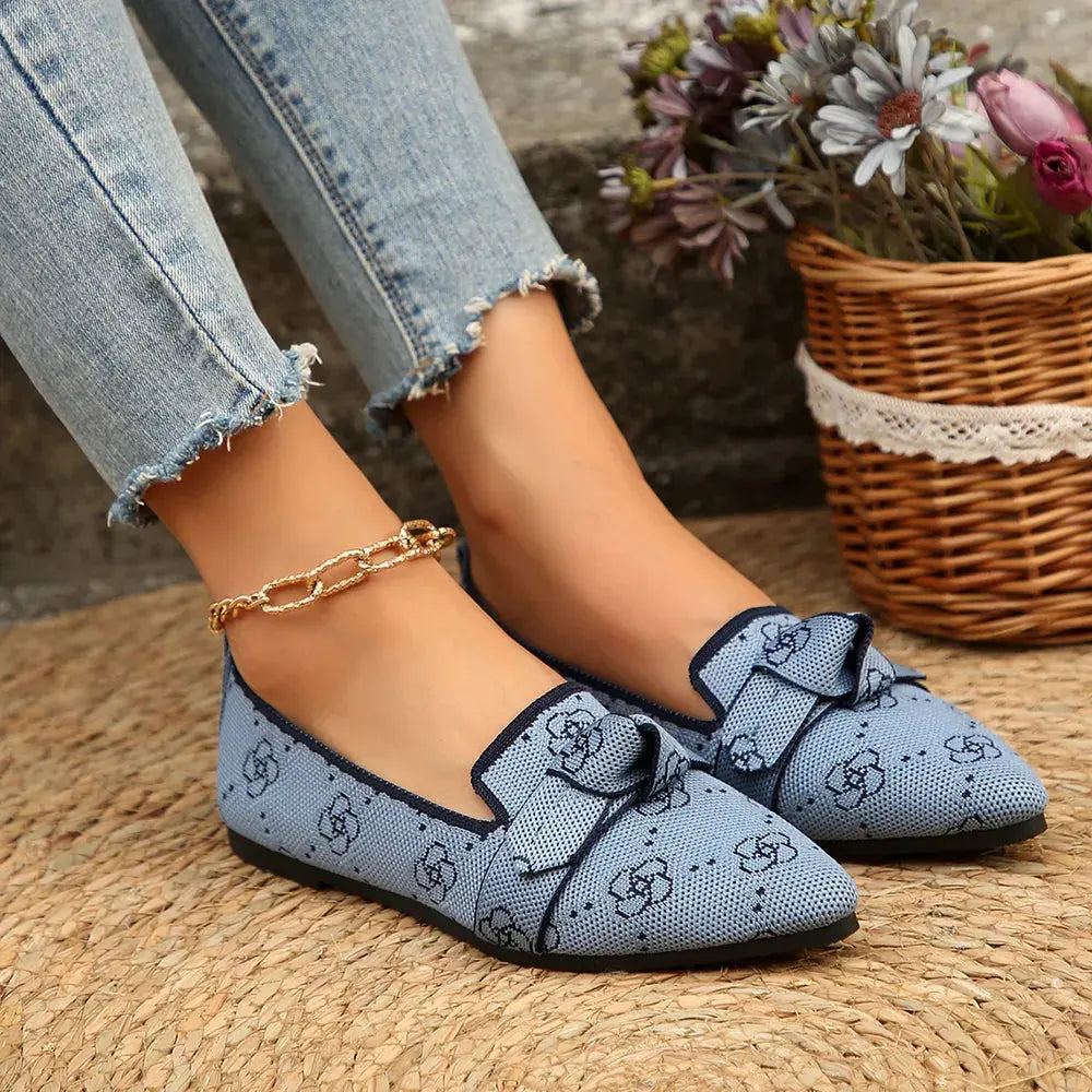 Mesh Point Toe Flat Slip-Ons by Partner Label