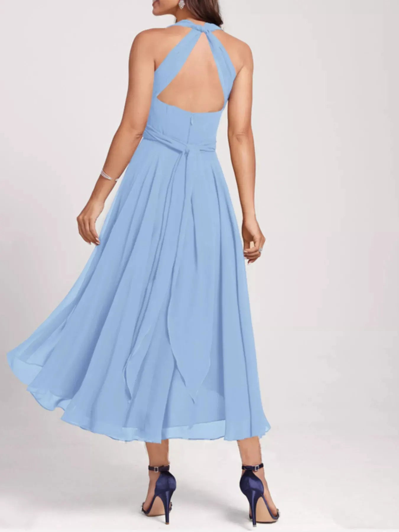 Ruched A-Line Midi Dress by Partner Label
