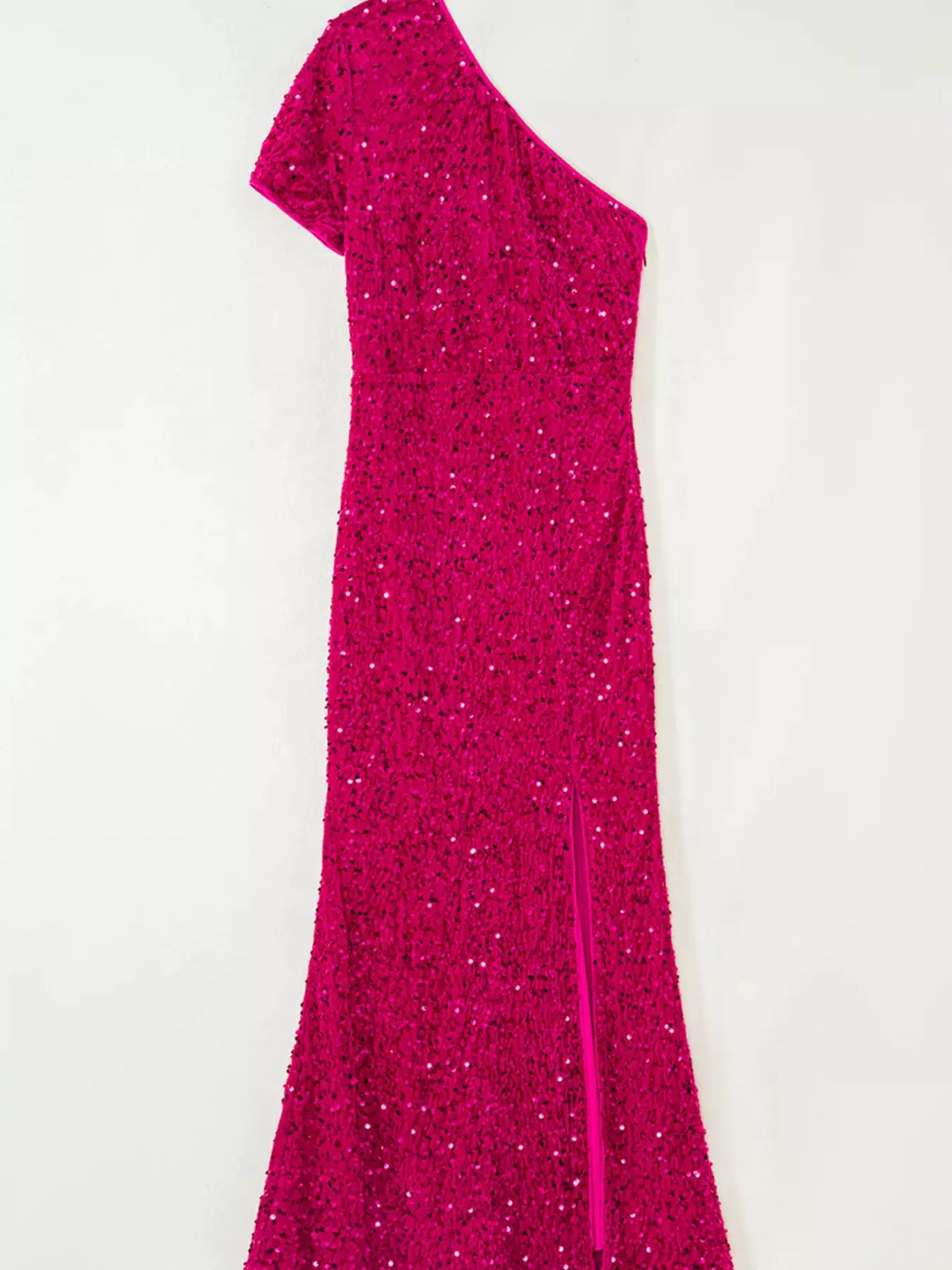 Sequin One-Shoulder Dress with High Slit by Partner Label