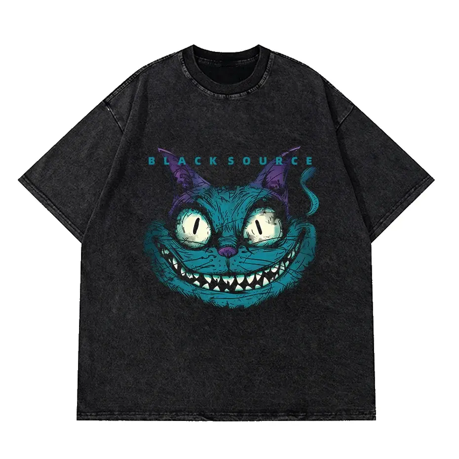 Vintage Crazy Cat Graphic T-Shirt Loose Fit Y2K Tee by Vimost Shop