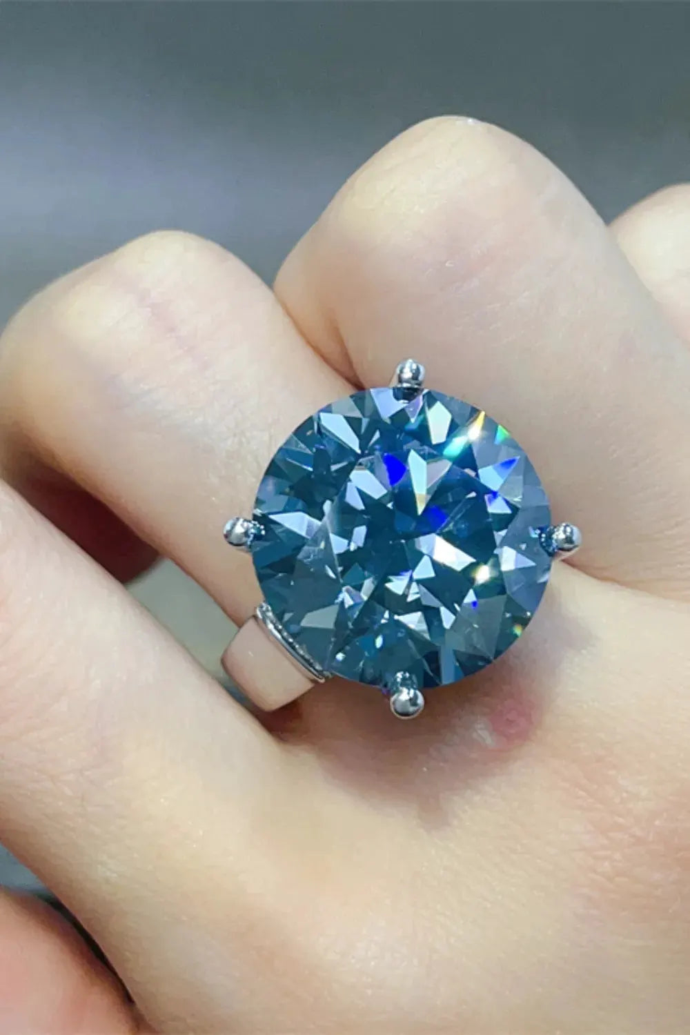 20 Carat Moissanite 925 Sterling Silver Ring by Partner Label