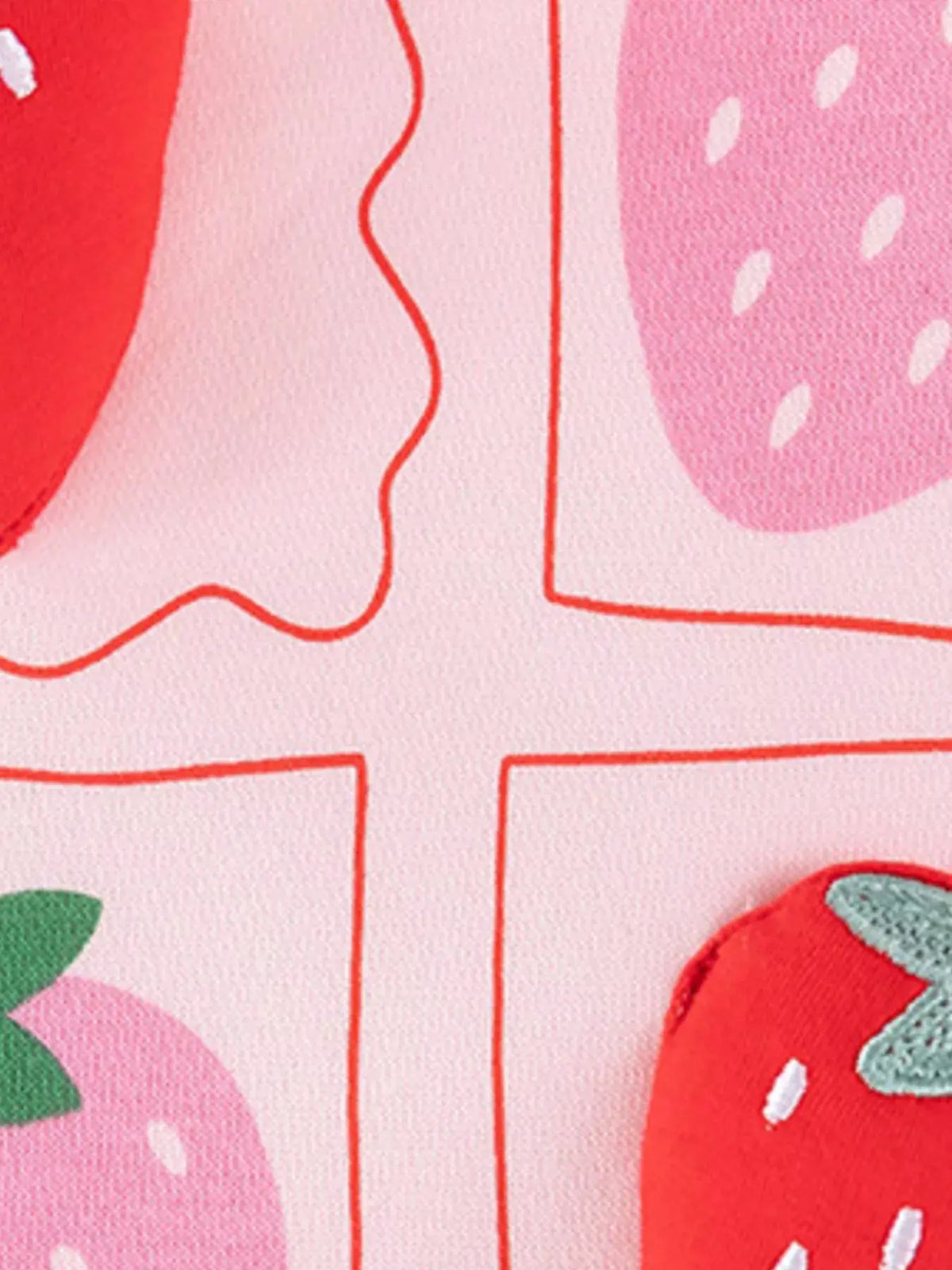 Children's Strawberry Graphic Sweatshirt and Gingham Pants Set by Trendsi