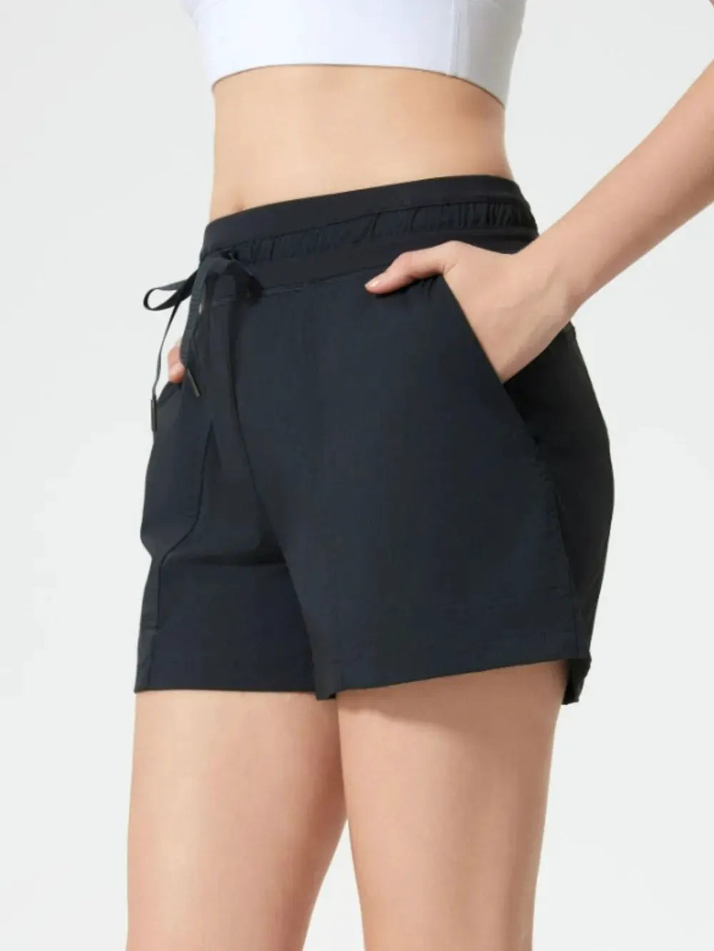 Millennia Drawstring Active Shorts with Pockets by Millennia