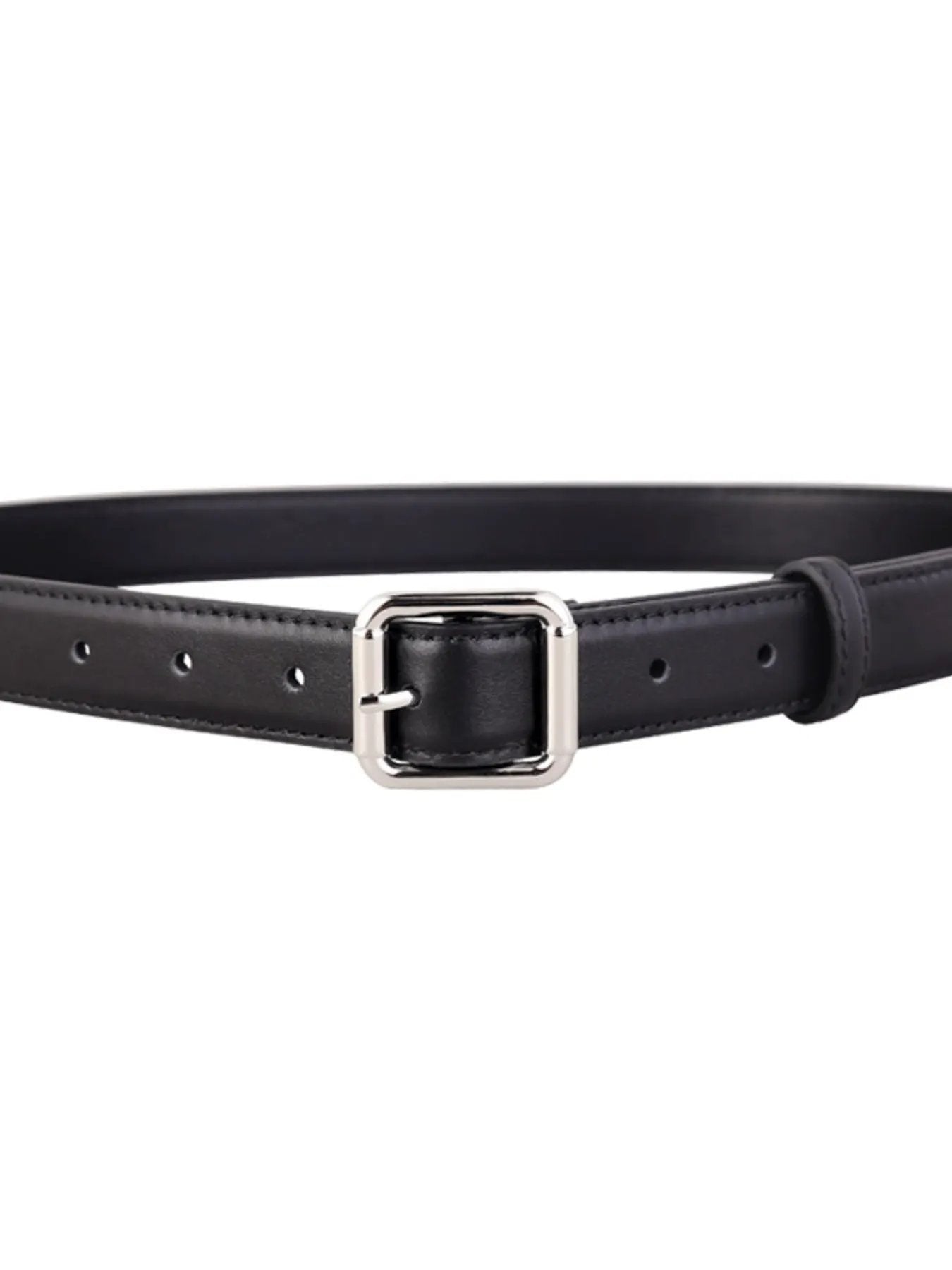 Square Buckle Leather Belt by Trendsi