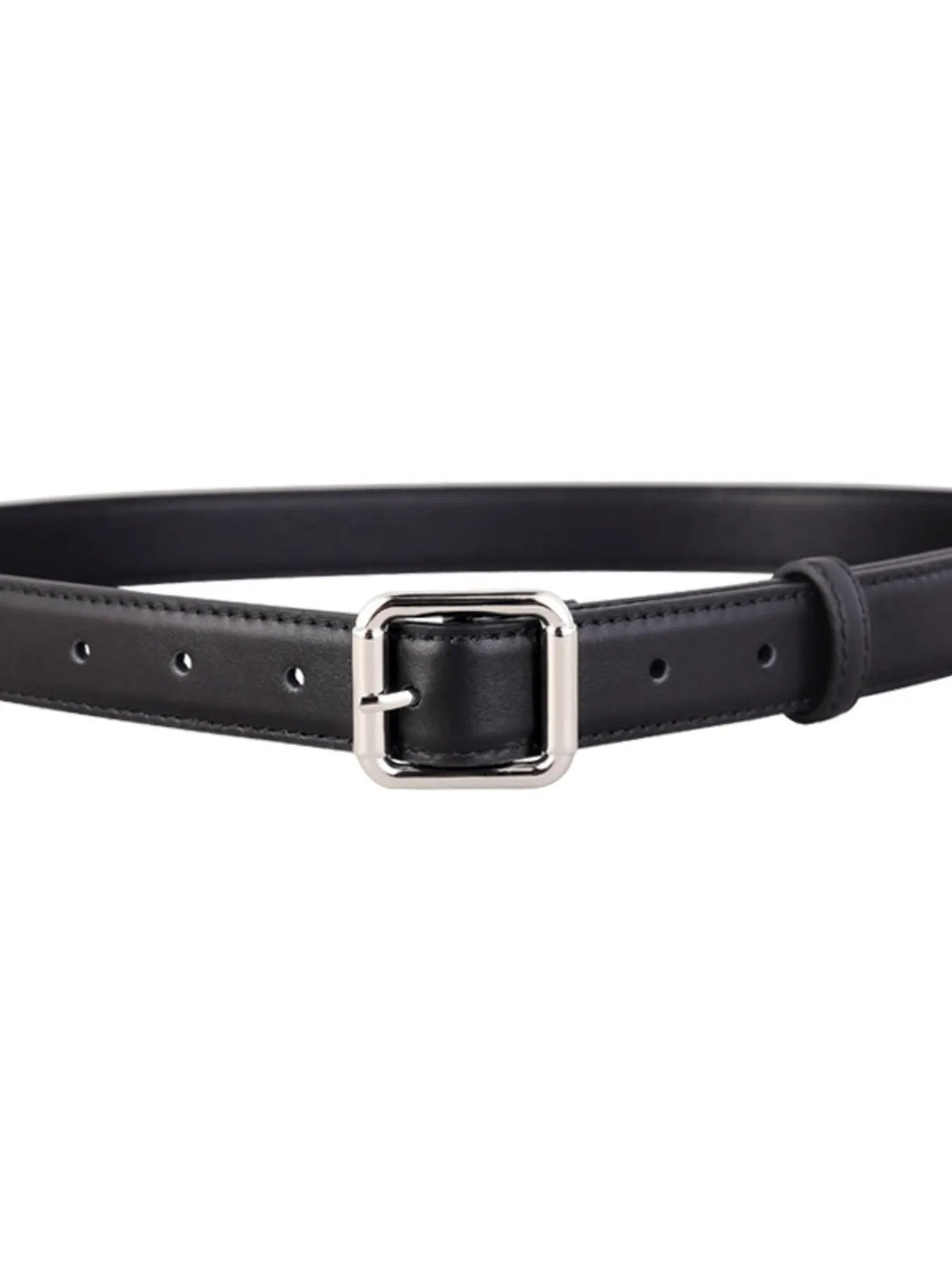 Square Buckle Leather Belt by Trendsi