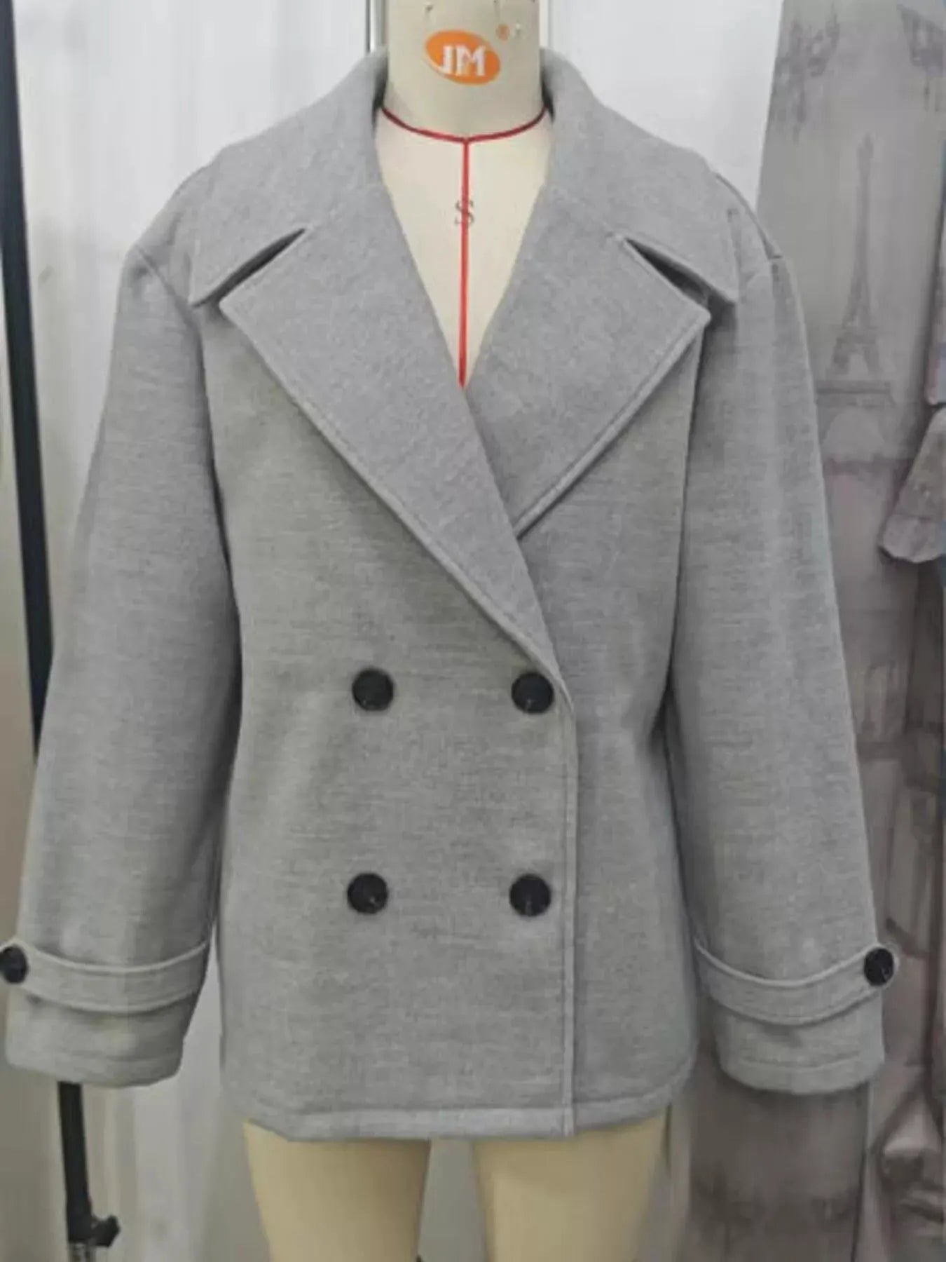 Double-Breasted Wool Blend Casual Jacket by Partner Label