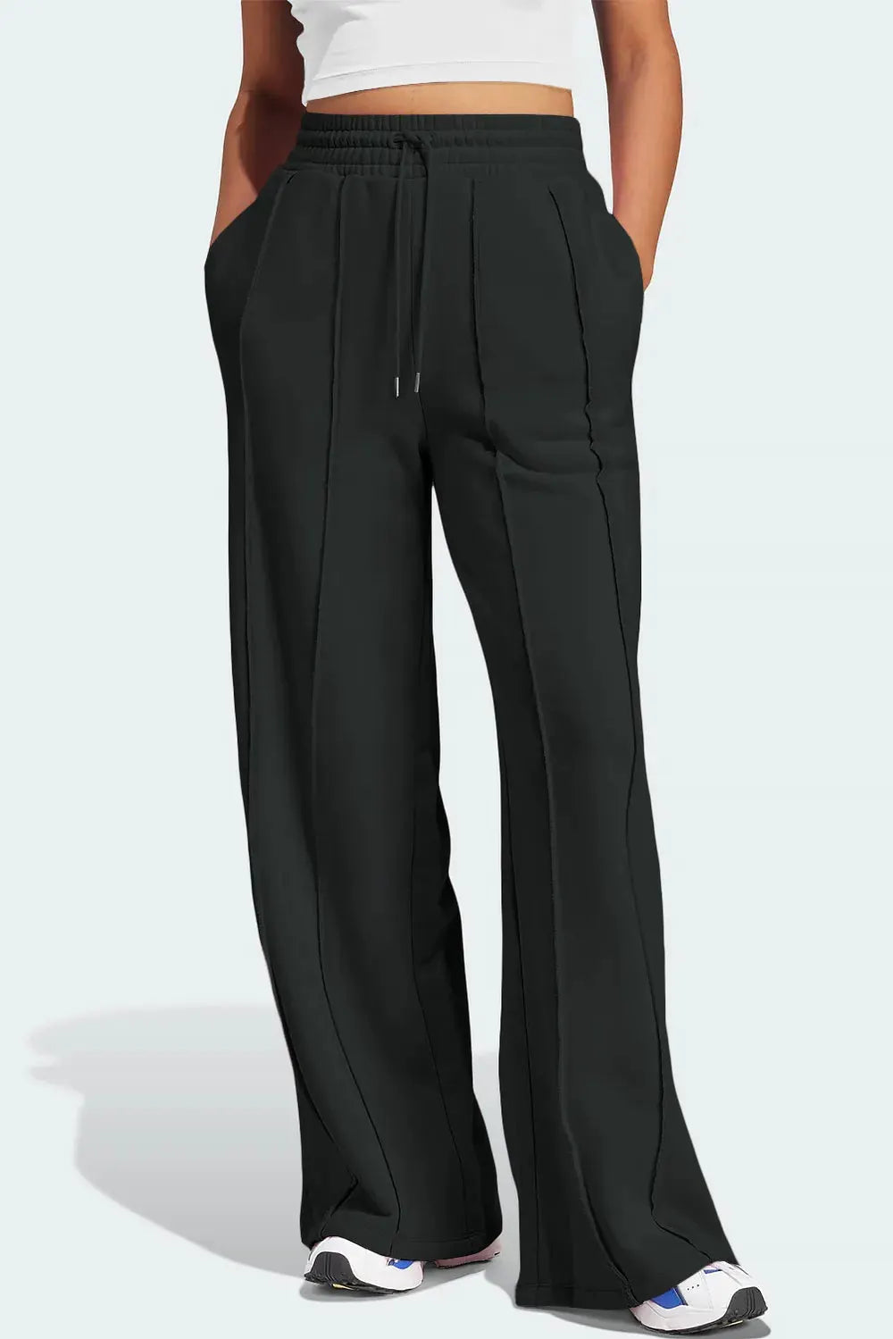 Drawstring Wide Leg Active Pants by Partner Label