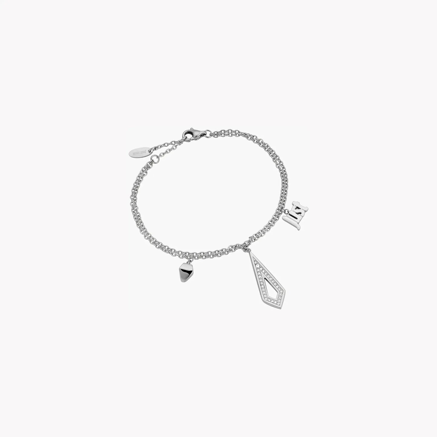Just Cavalli Women's Brass Silver Bracelet, Eye-Catching Design | Jcbr00390100 by JUST CAVALLI