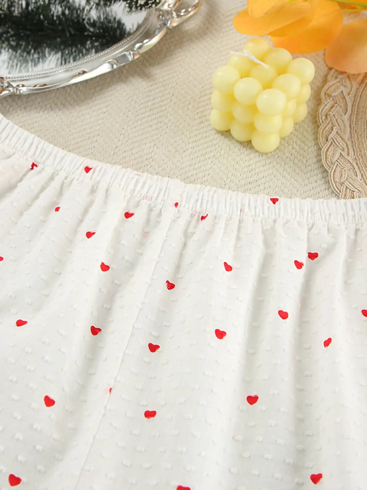 Heart Print Long Sleeve and Pants Lounge Set by Partner Label
