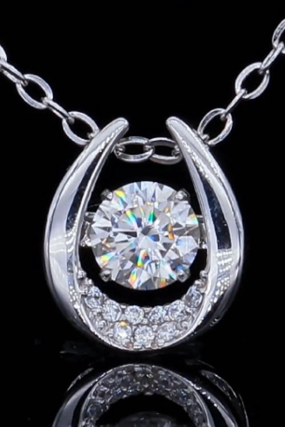 Moissanite Zircon Pendant Necklace by Partner Labels