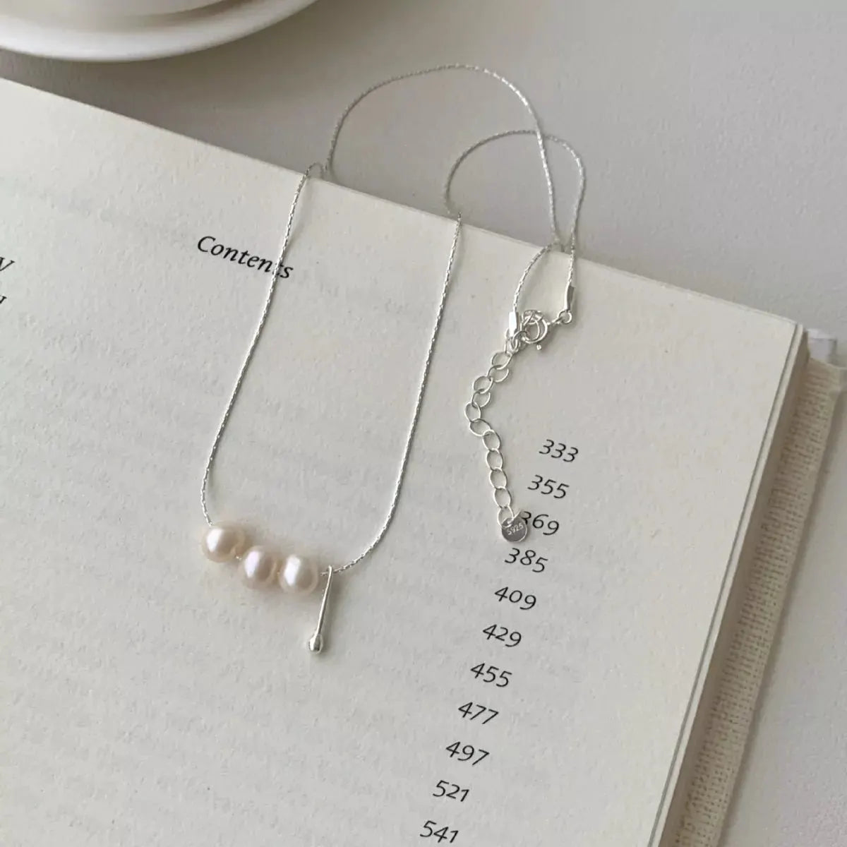 Freshwater Pearl 925 Sterling Silver Necklace by Partner Labels