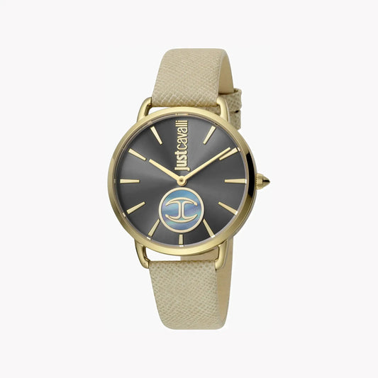 Just Cavalli Women's Beige Leather Watch, Gray Dial | Jc1l117l0035 by JUST CAVALLI