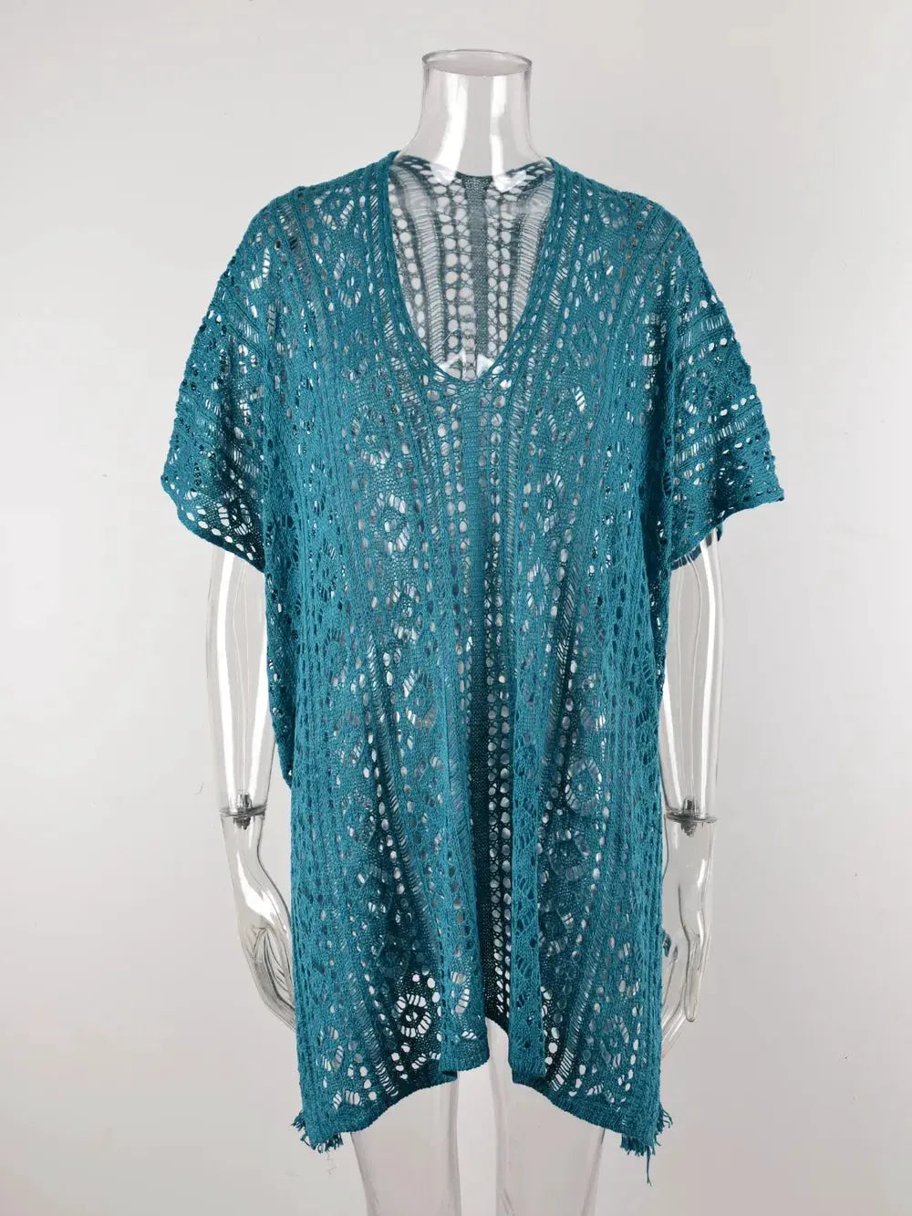 Angel Wings Cutout V-Neck Cover-Up with Tassel by Partner Labels