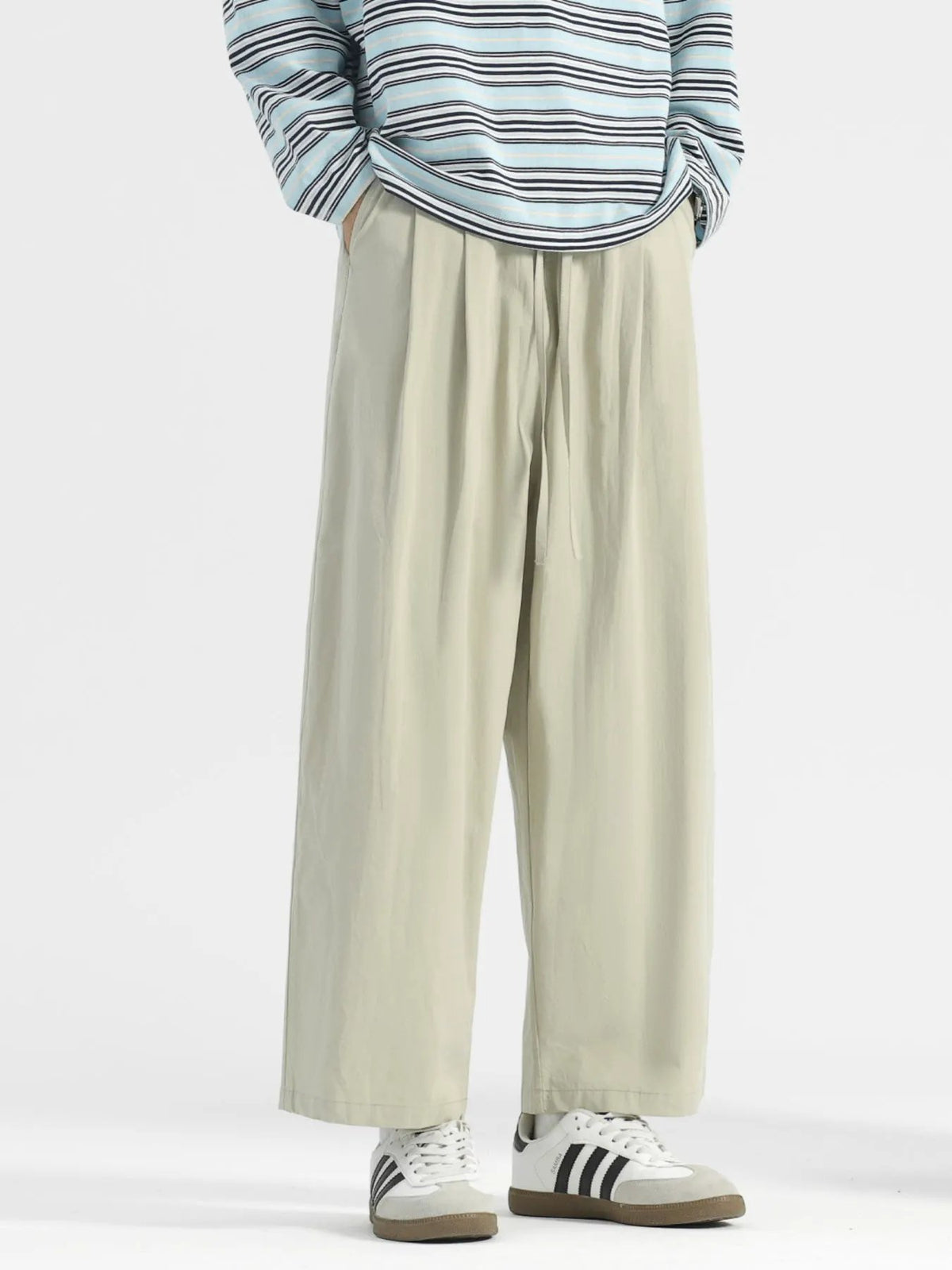 Men's Plus Size Wide Leg Drawstring Casual Pants by Partner Label