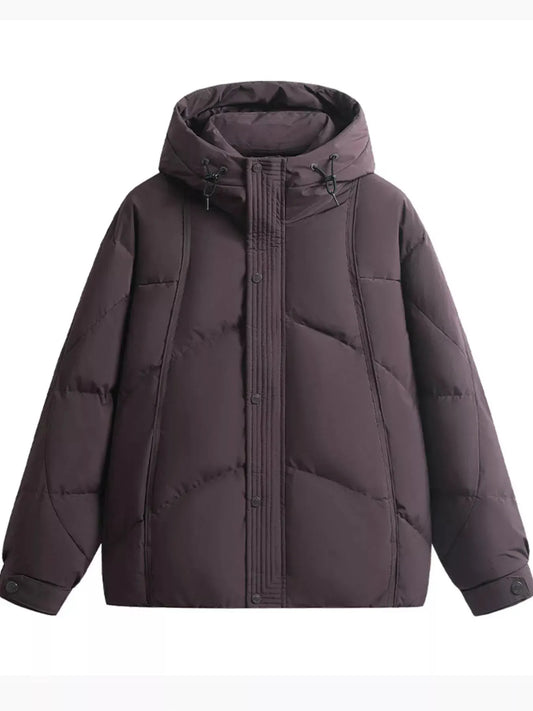 Men's Plus Size Hooded Padded Puffer Jacket by Partner Label