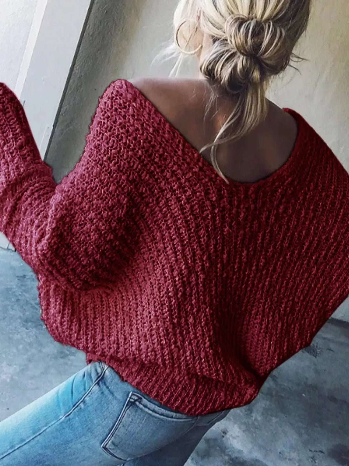 Loose Fit Long Sleeve Sweater by Partner Label