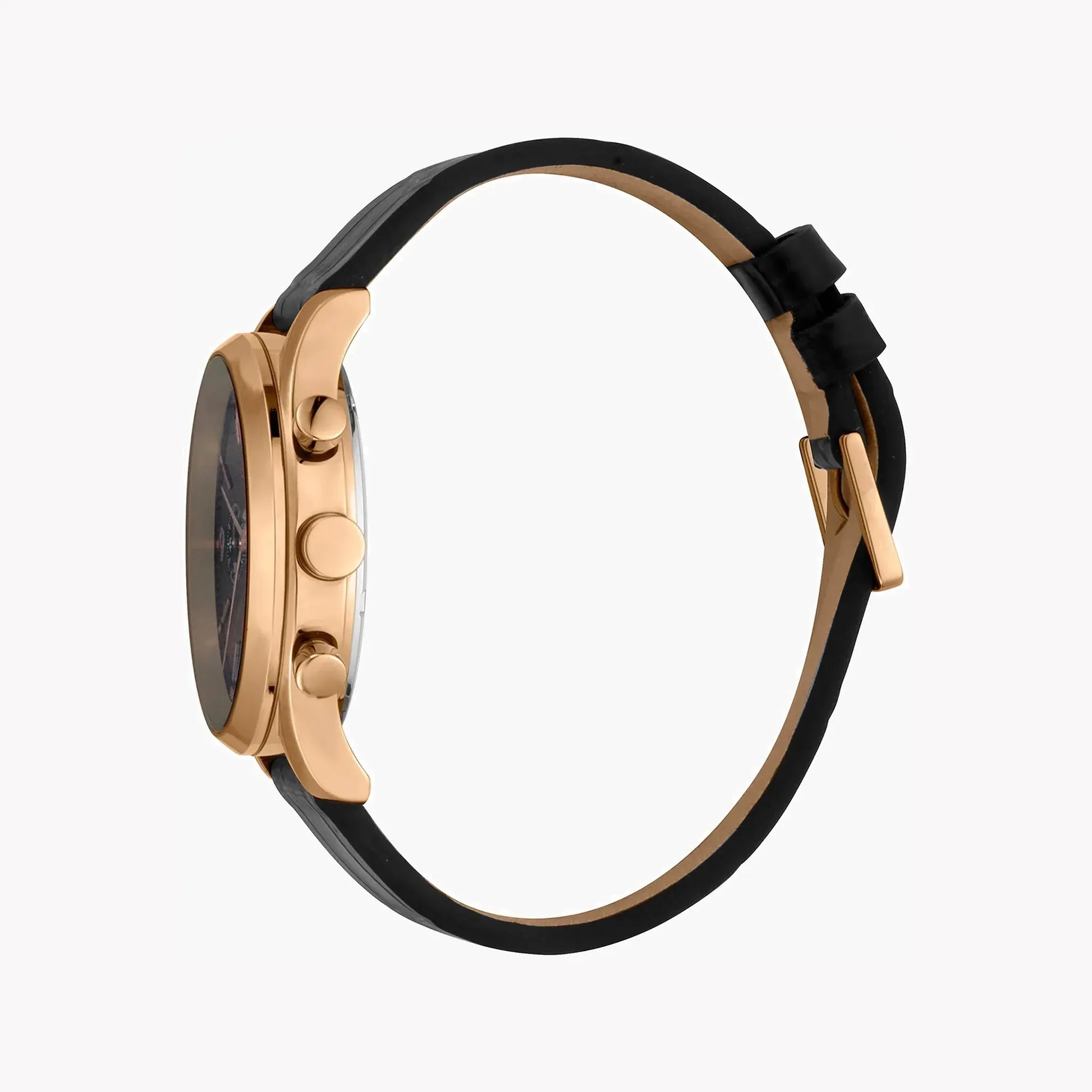 Esprit Men's Black Leather Watch, Black Dial | Es1g084m0025 by ESPRIT