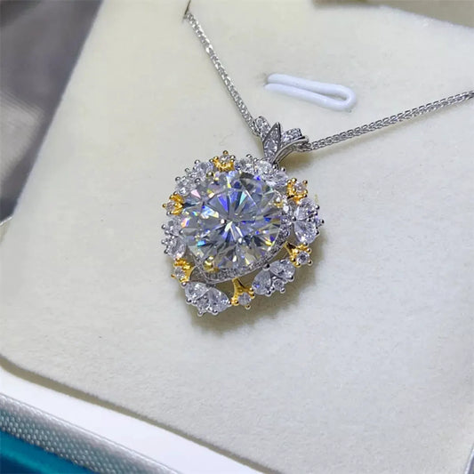 5 Carat Moissanite 925 Sterling Silver Necklace by Partner Labels