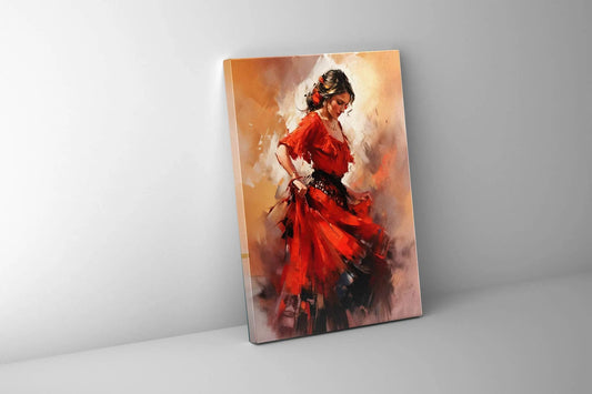 36" x 48" Fine Art Canvas. Tango in Red Dress Canvas Print by GTA ART