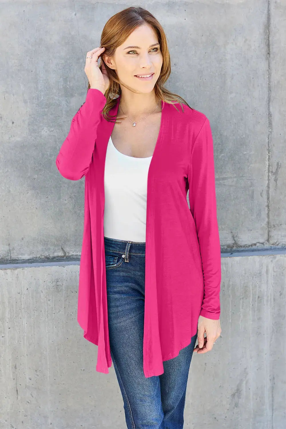 Basic Bae Full Size Open Front Long Sleeve Cardigan by Basic Bae