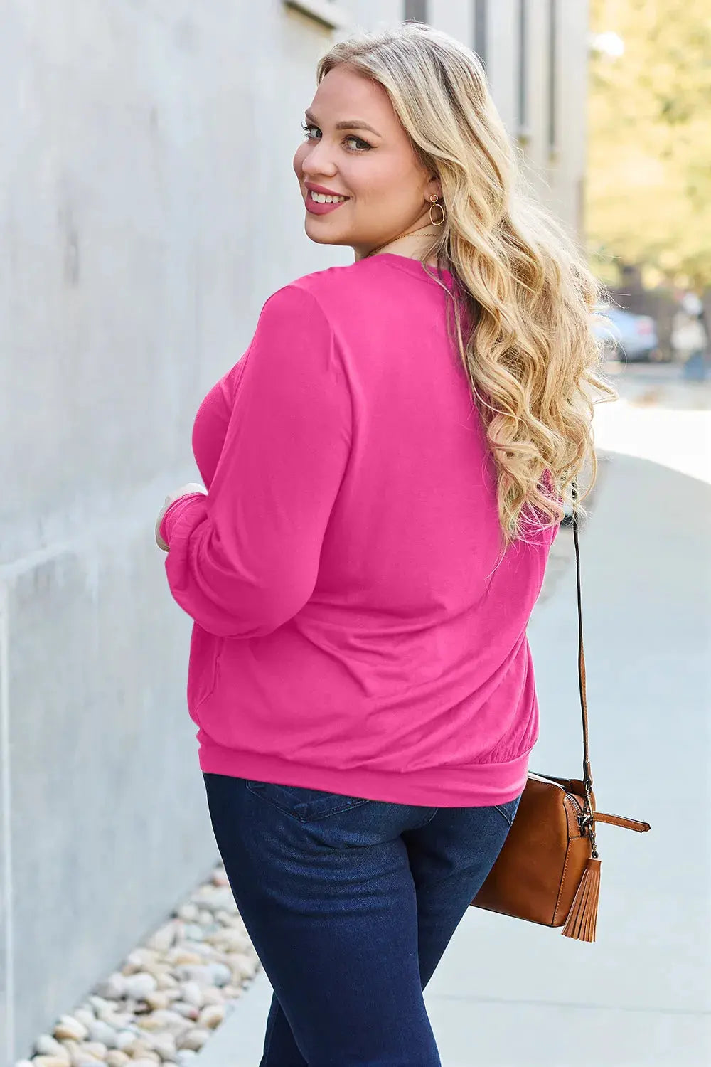 Basic Bae Full Size V-Neck Lantern Sleeve Top by Basic Bae