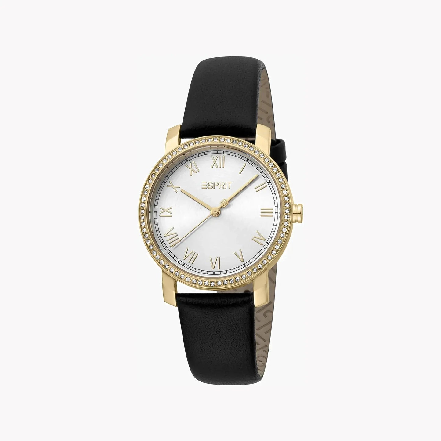 Esprit Women's Black Leather Watch, Silver Dial | ES1L282L0025 by ESPRIT