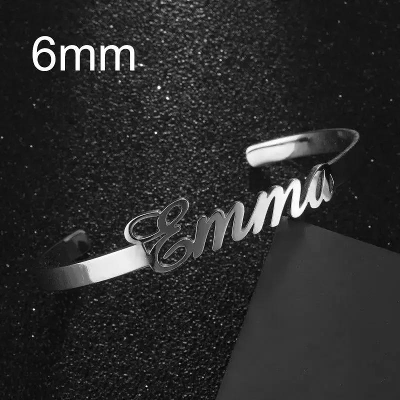 Customized Name Bracelet Personalized Custom Bangles Stainless Steel Jewelry by Maiden-Art