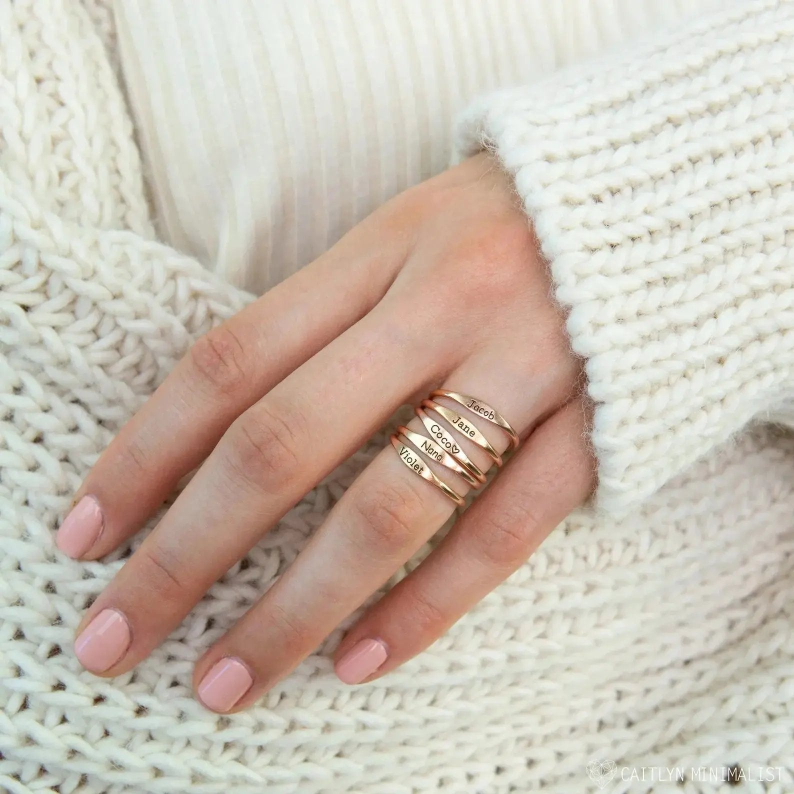 Tiny Name Ring - Minimalist Ring - delicate ring by Maiden-Art