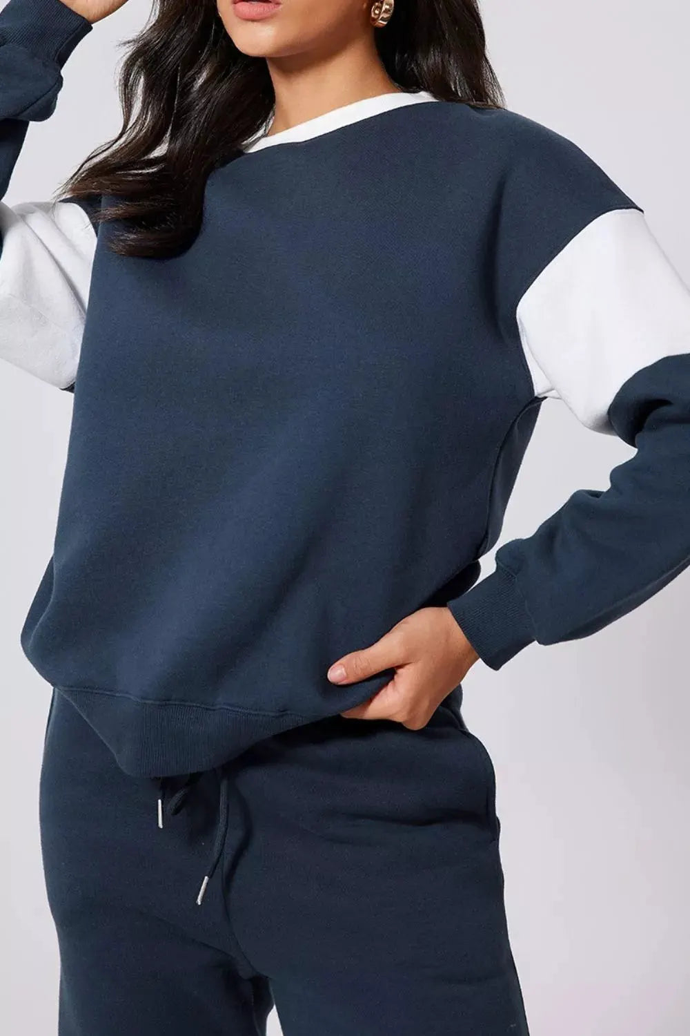 Drop Shoulder Loose Sweatshirt and Joggers Active Set | Partner Labels Selection by Partner Label
