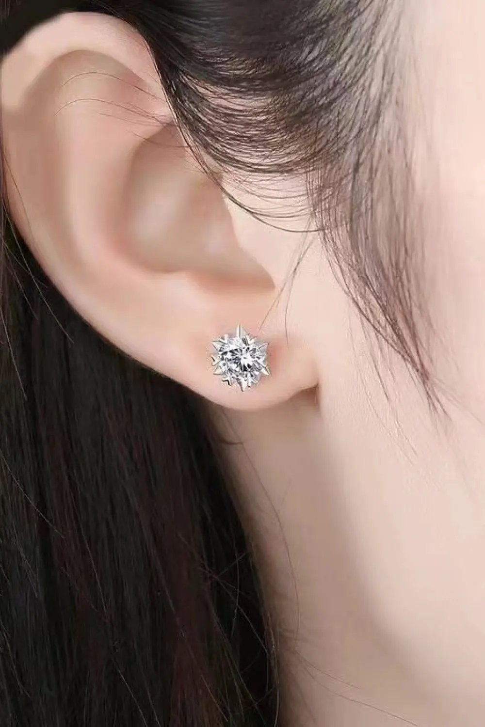 Stuck On You 4 Carat Moissanite Stud Earrings by Partner Label