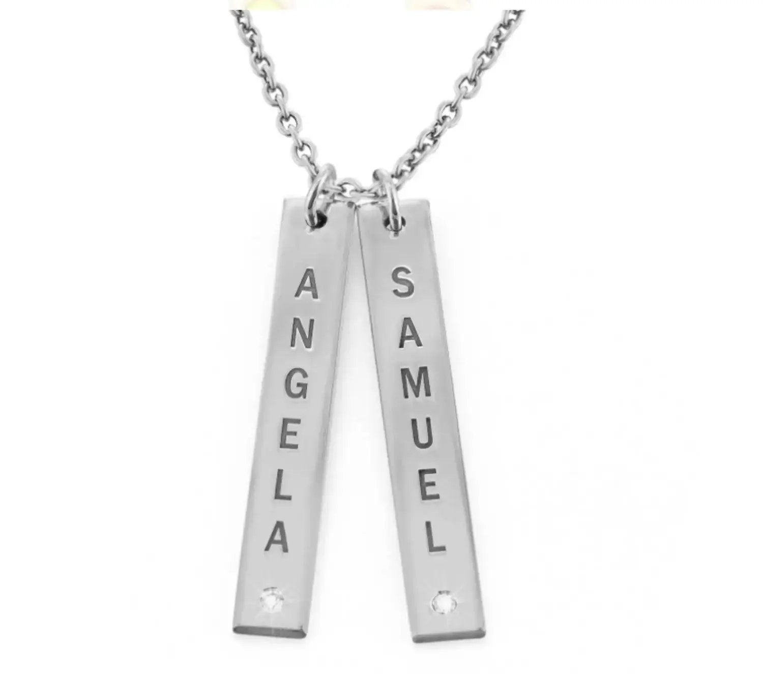 Personalized Vertical Necklace, Mother's Day Gift by Maiden-Art