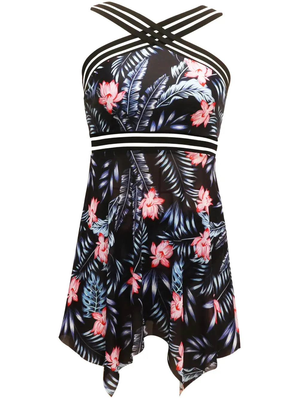 Cutout Printed Two-Piece Swim Set by Partner Label
