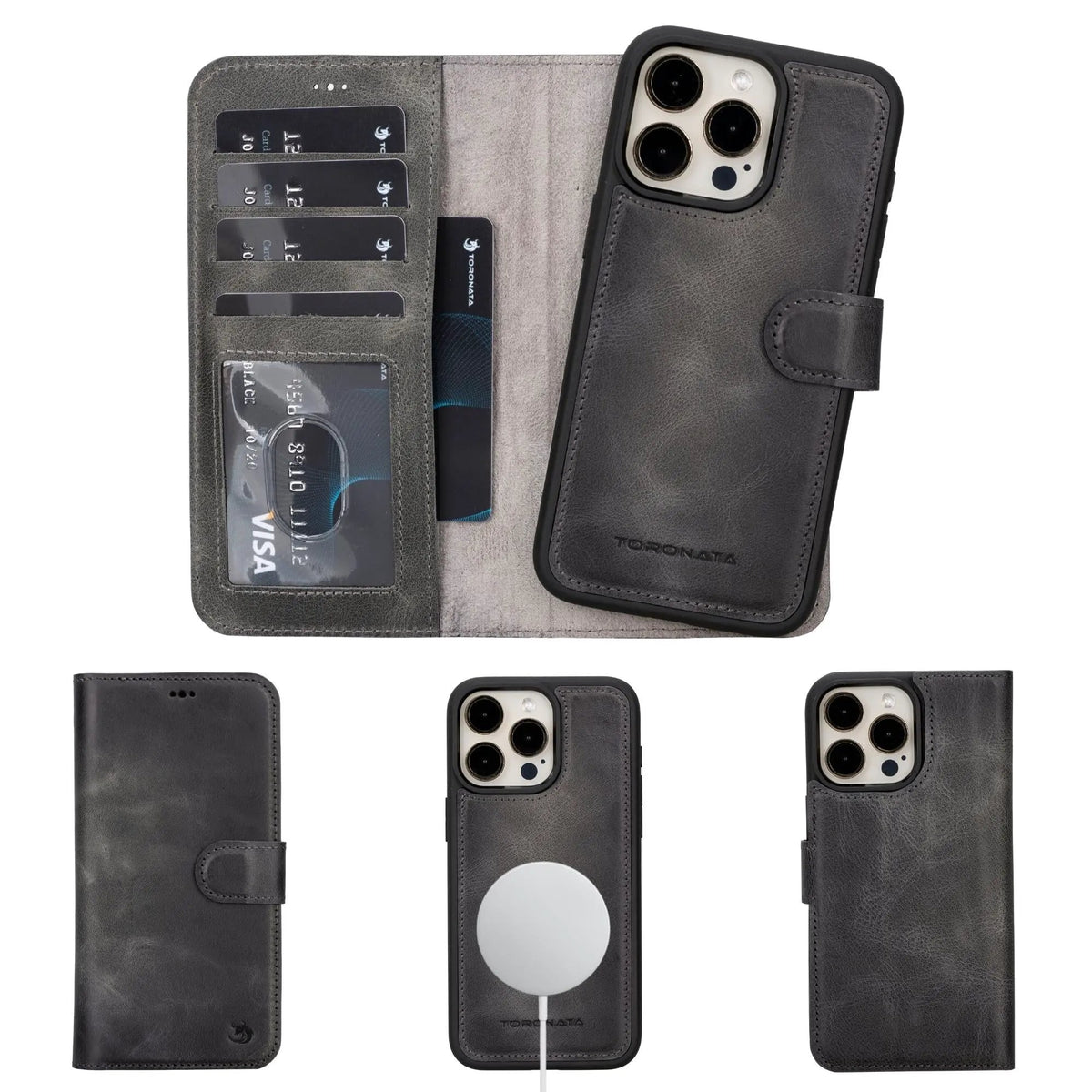 Casper iPhone 14 Series Detachable Leather Wallet Case by TORONATA