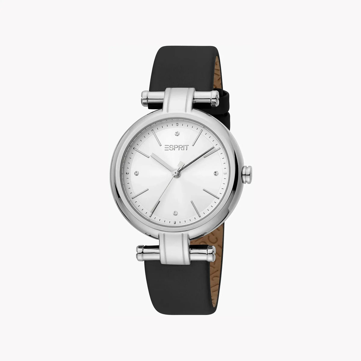 Esprit Women's Black Leather Watch, Silver Dial | Es1l143m0015 by ESPRIT