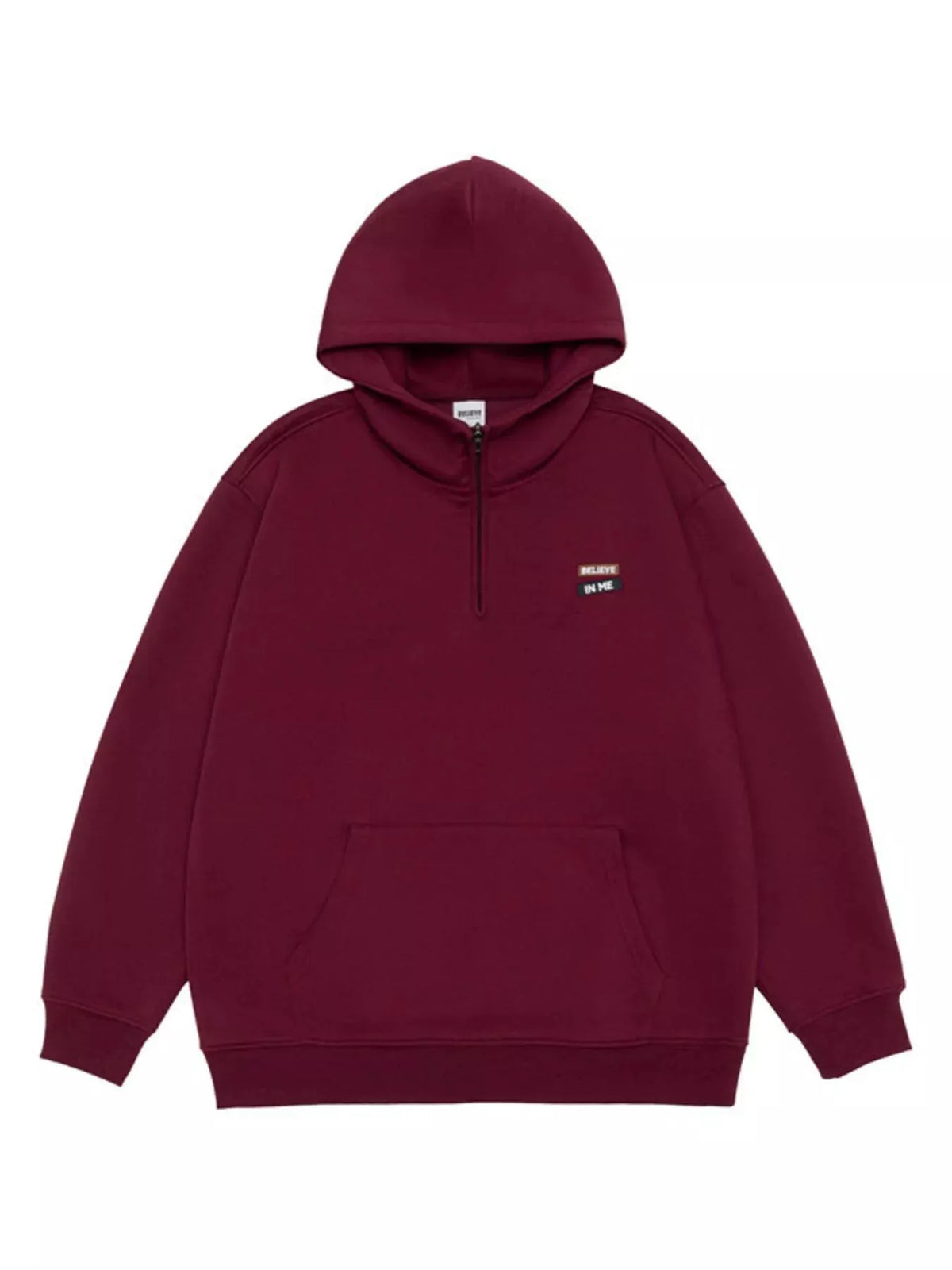 Men's Plus Size Quarter-Zip Long Sleeve Hoodie by Partner Label