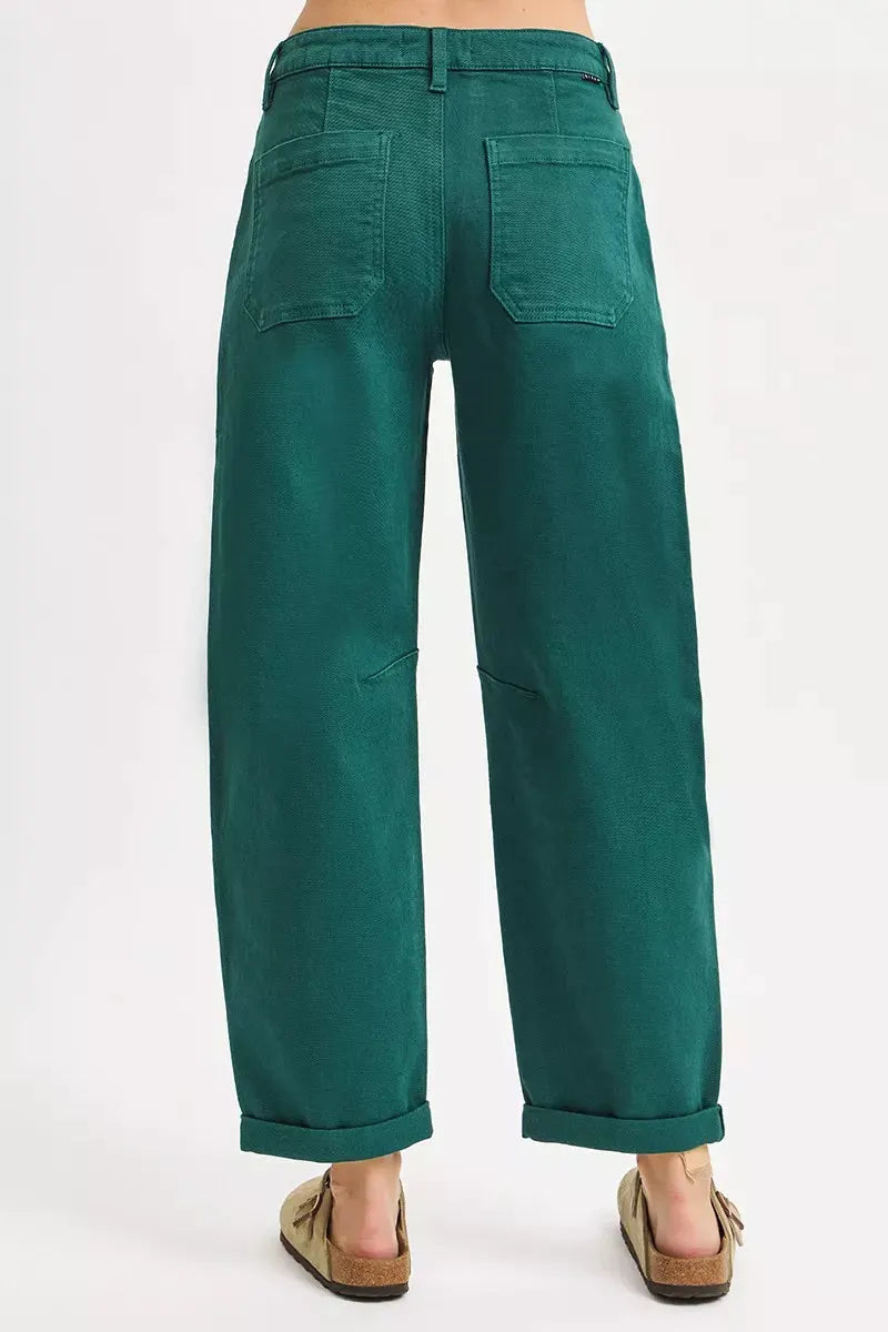 RISEN High Rise Ankle Cuffed Barrel Pants by RISEN