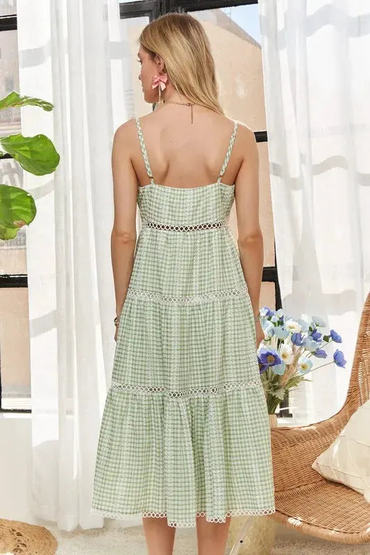ADORA Gingham Detail Washed Dress by ADORA