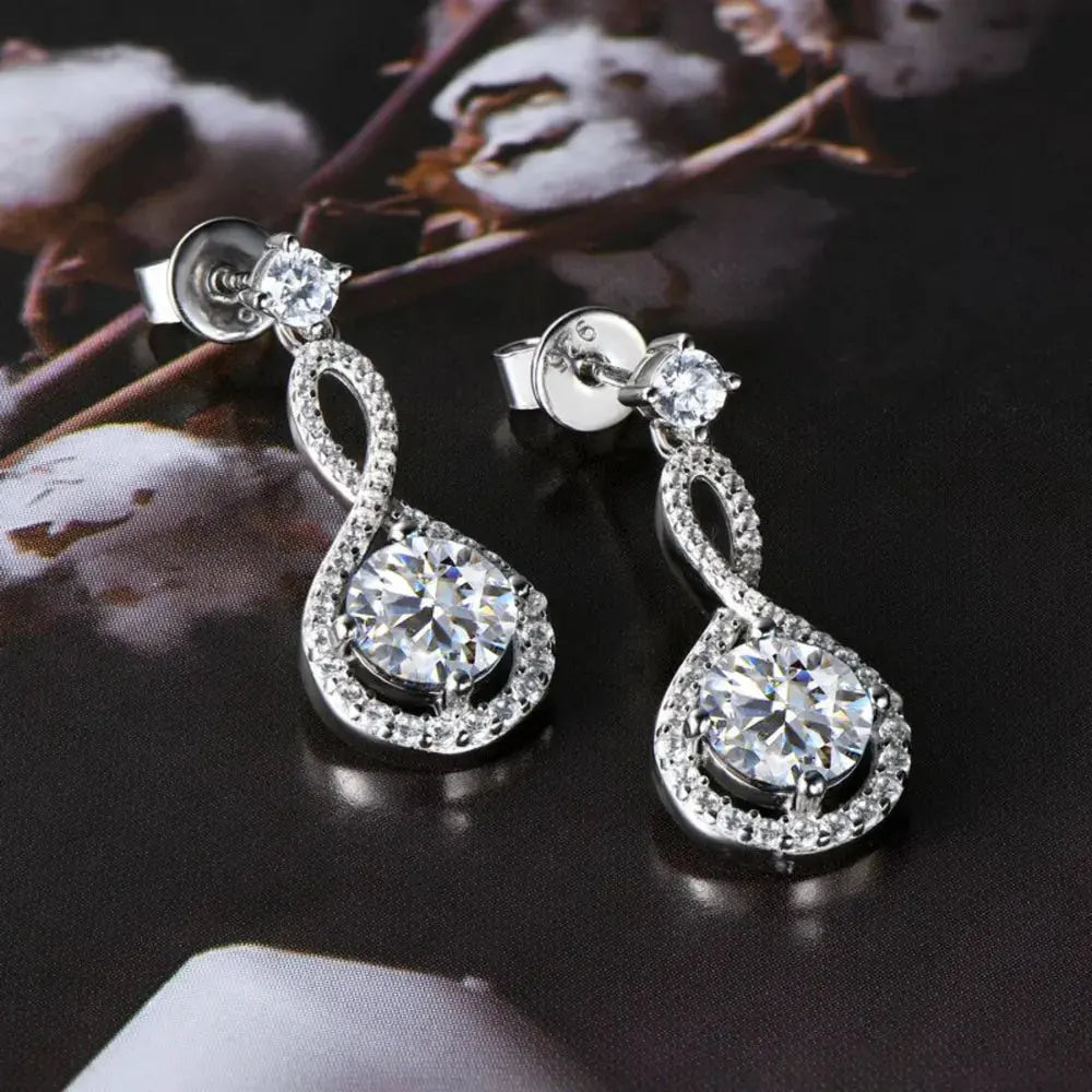 1 Carat Moissanite 925 Sterling Silver Earrings by Partner Label