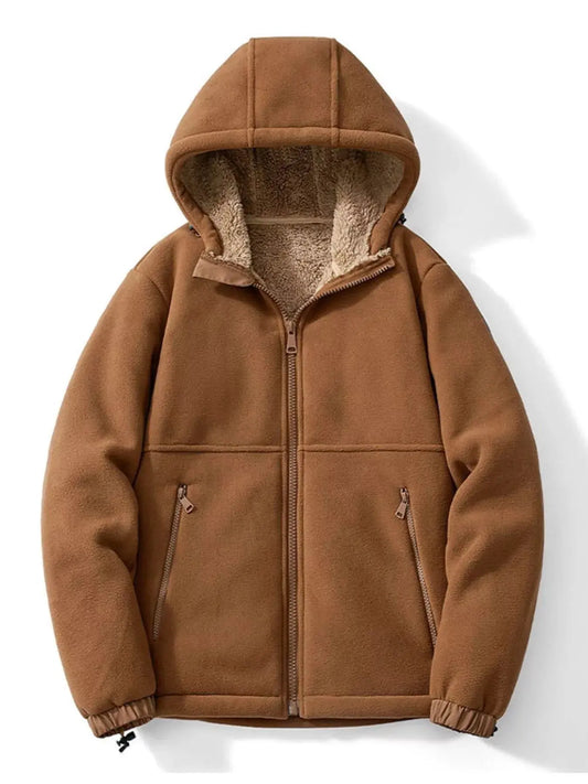 Men's Plus Size Warm Fleece Lined Zip-Up Hoodie by Partner Label