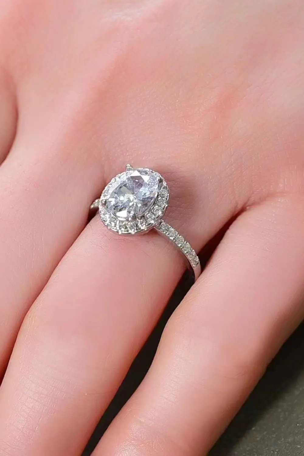 2 Carat Moissanite Platinum-Plated Ring by Partner Label
